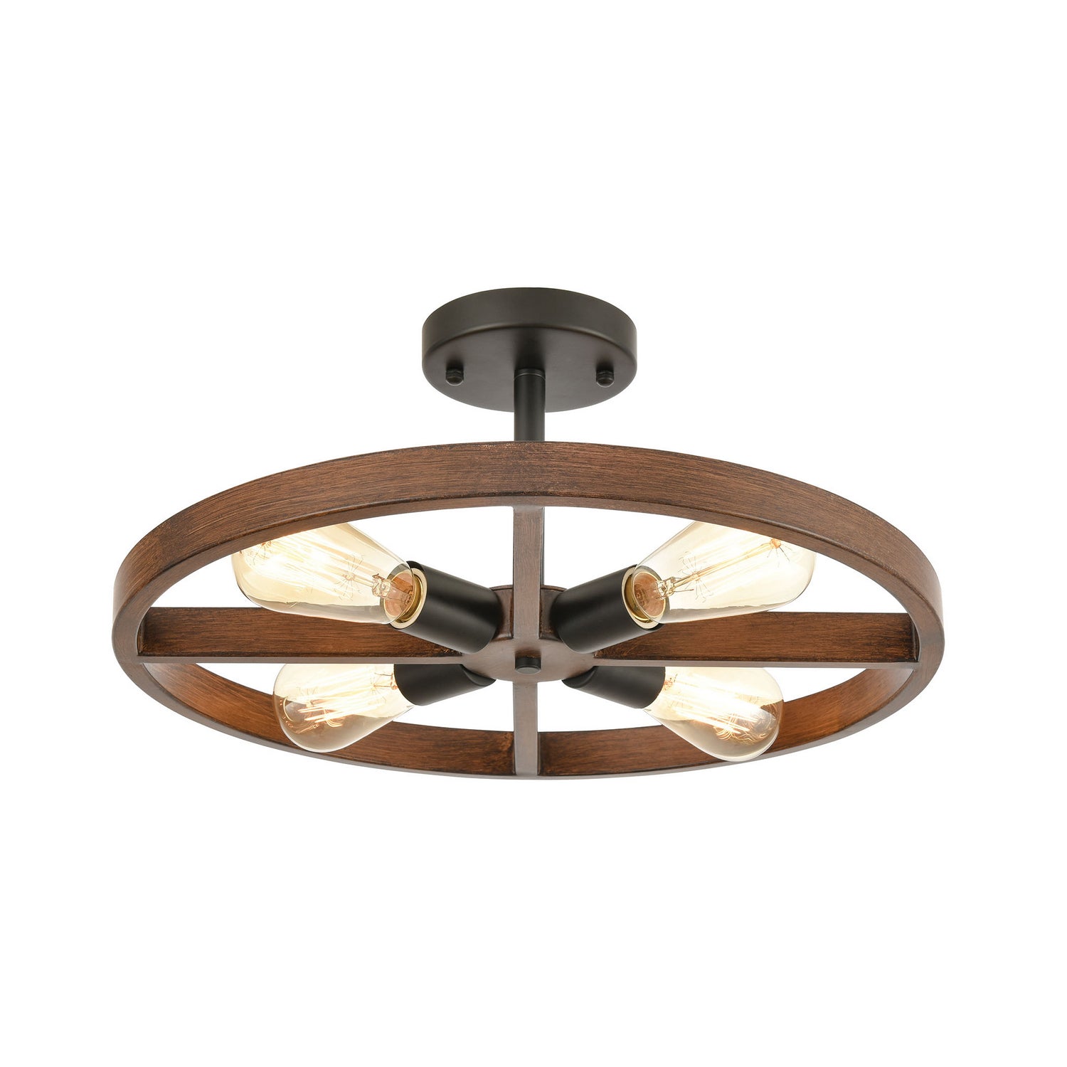 ELK Home - 18384/4 - Four Light Semi Flush Mount - Wheeling - Matte Black