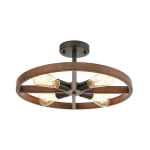 ELK Home - 18384/4 - Four Light Semi Flush Mount - Wheeling - Matte Black