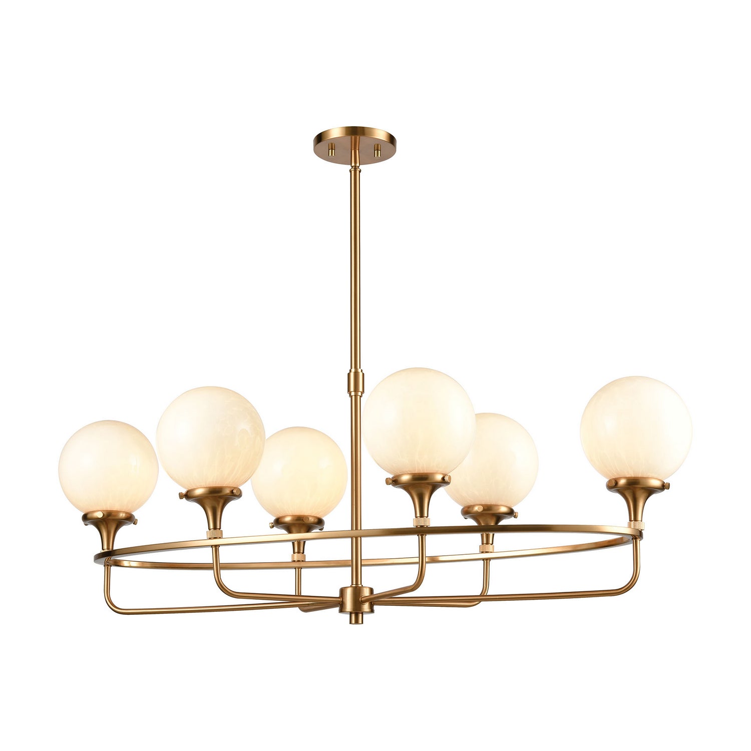 ELK Home - 30147/6 - Six Light Linear Chandelier - Beverly Hills - Satin Brass