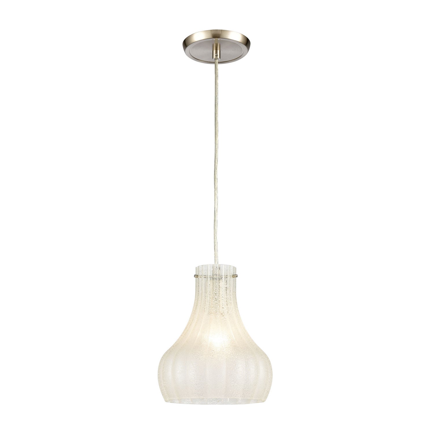 ELK Home - 30160/1 - One Light Mini Pendant - Coastal Scallop - Satin Nickel