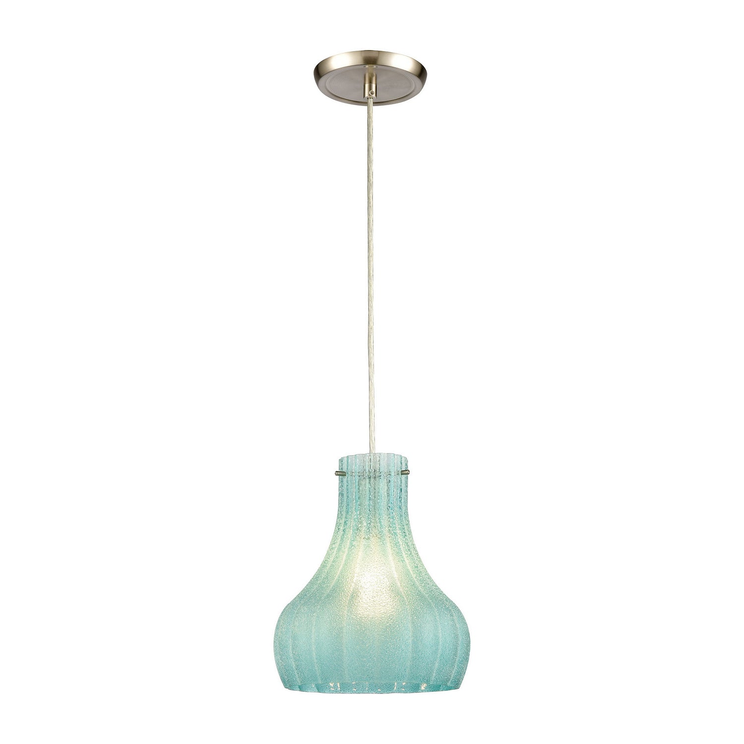 ELK Home - 30170/1 - One Light Mini Pendant - Coastal Scallop - Satin Nickel