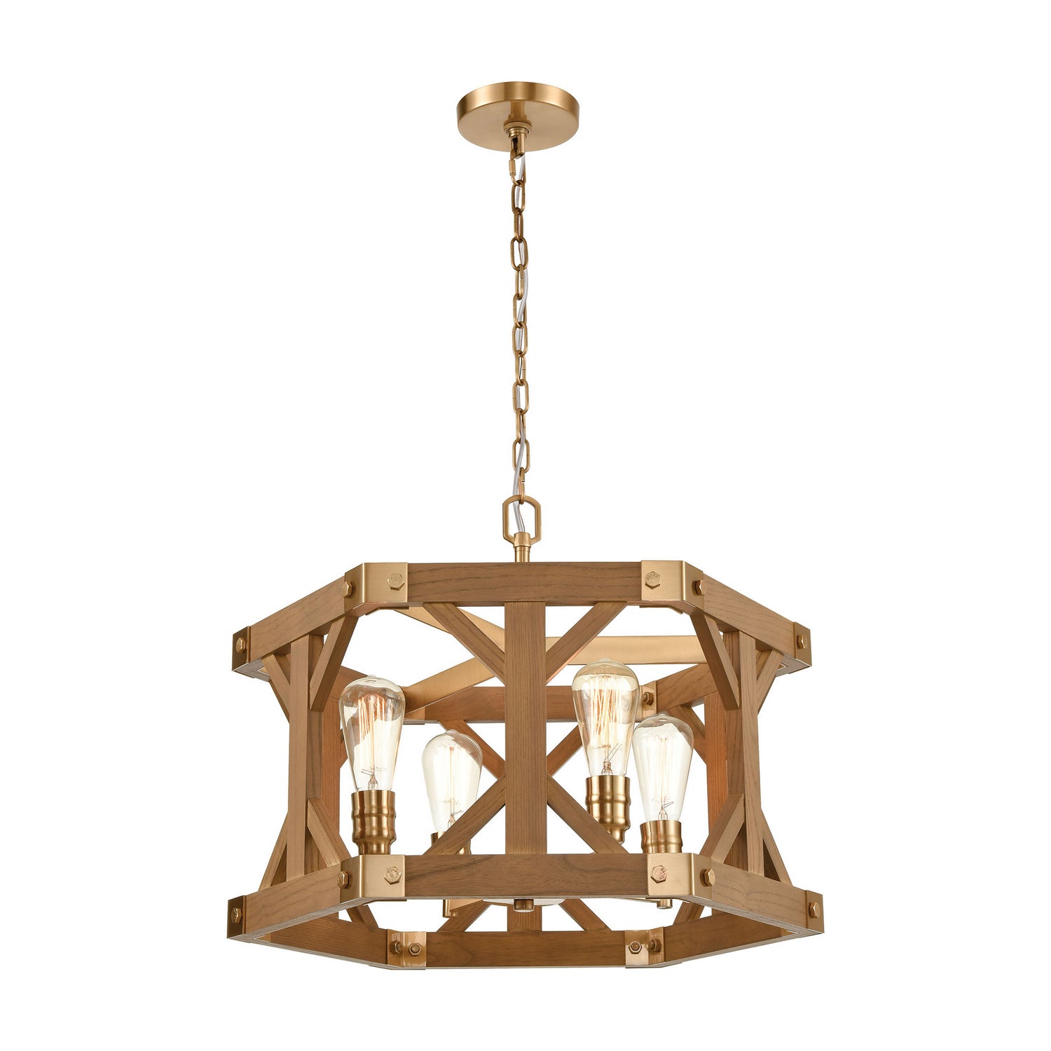 ELK Home - 33323/4 - Four Light Chandelier - Structure - Satin Brass