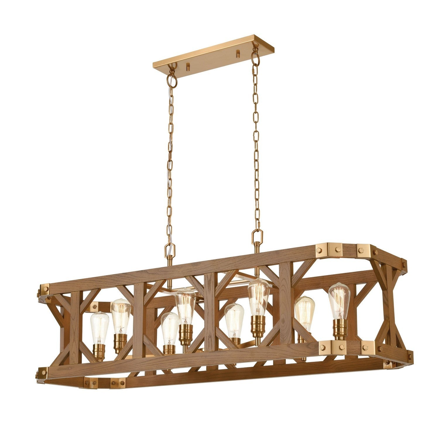 ELK Home - 33325/8 - Eight Light Island Pendant - Structure - Medium Oak