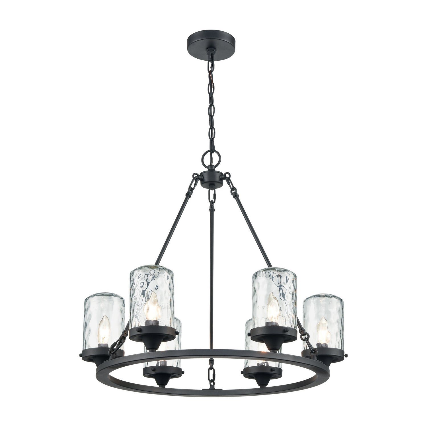 ELK Home - 45406/6 - Six Light Outdoor Pendant - Torch - Charcoal Black