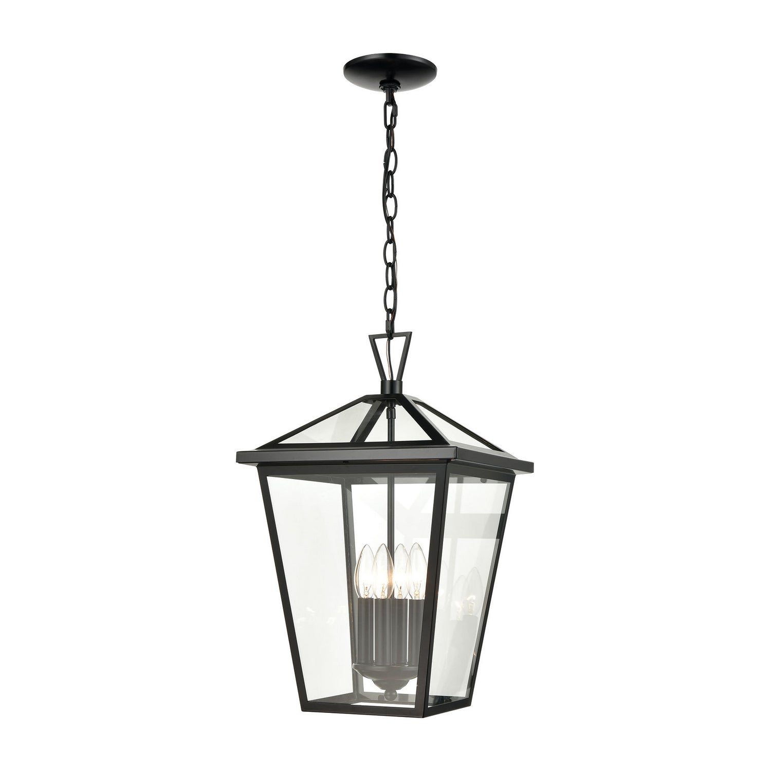 ELK Home - 45474/4 - Four Light Outdoor Pendant - Main Street - Black