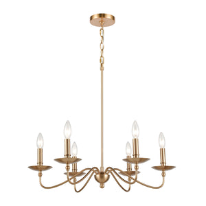 ELK Home - 46796/6 - Six Light Chandelier - Wellsley - Burnished Brass