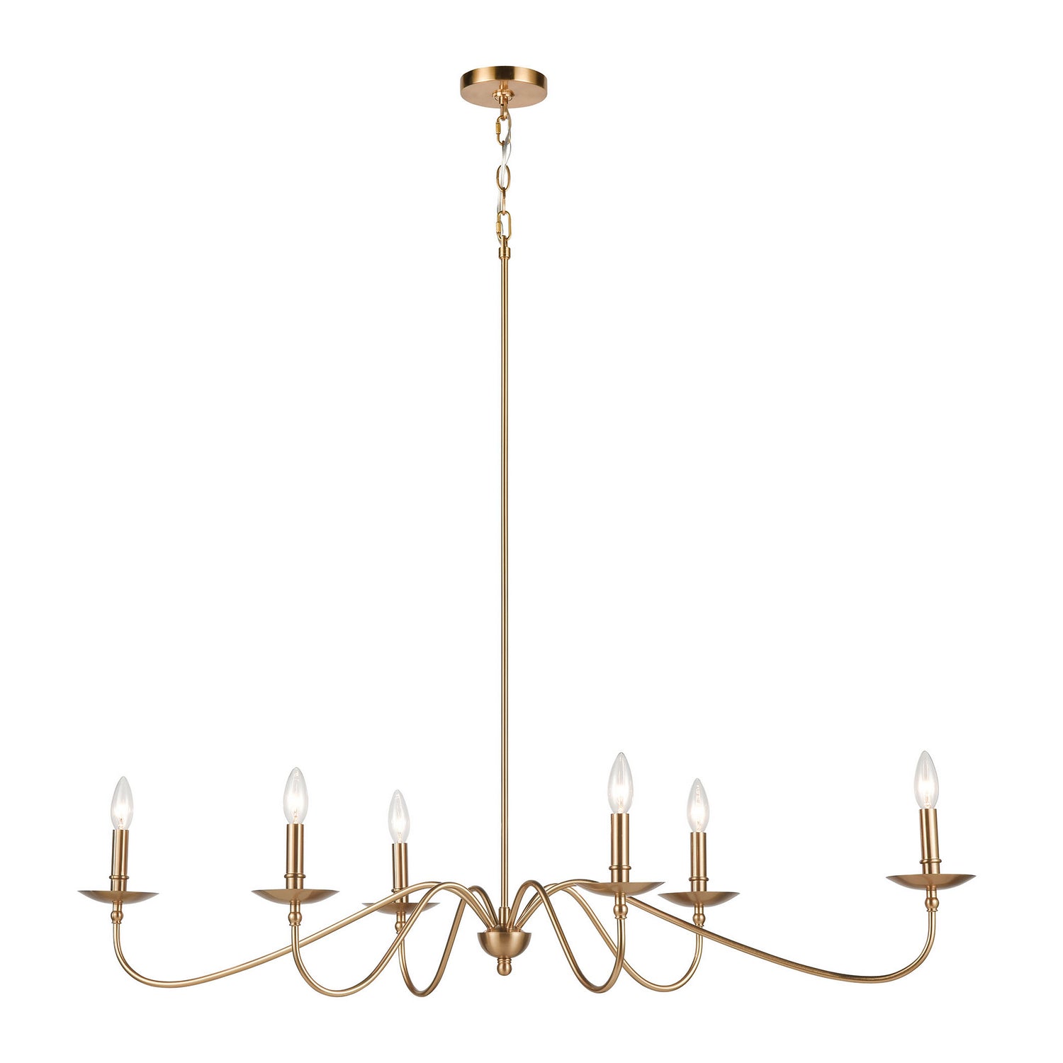 ELK Home - 46798/6 - Six Light Chandelier - Wellsley - Burnished Brass