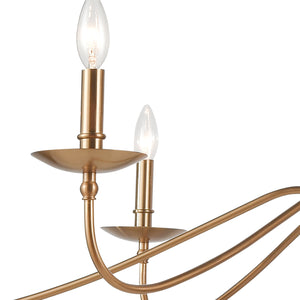 ELK Home - 46799/6 - Six Light Linear Chandelier - Wellsley - Burnished Brass