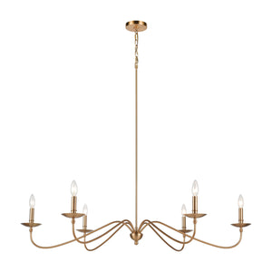 ELK Home - 46799/6 - Six Light Linear Chandelier - Wellsley - Burnished Brass