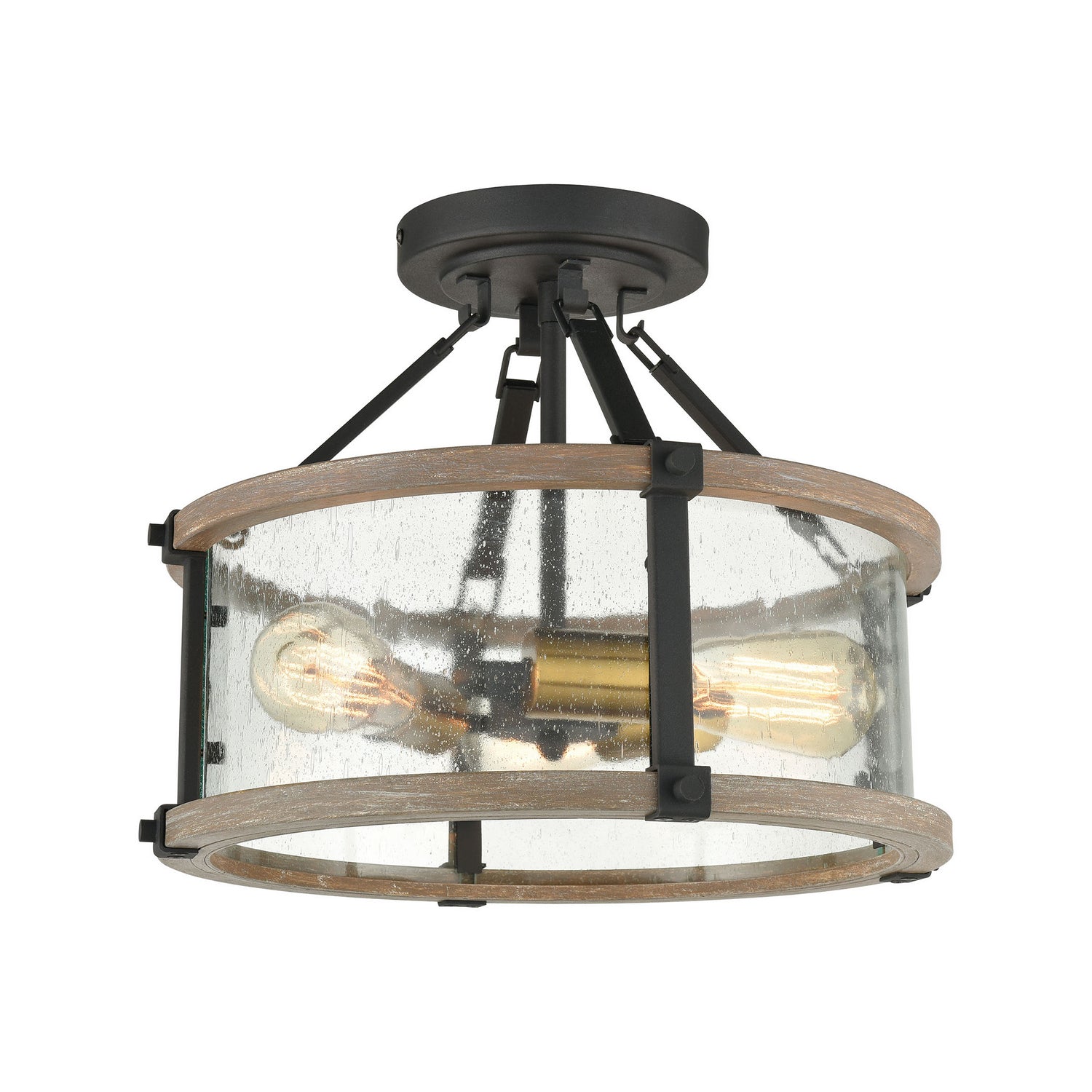 ELK Home - 47286/3 - Three Light Semi Flush Mount - Geringer - Charcoal