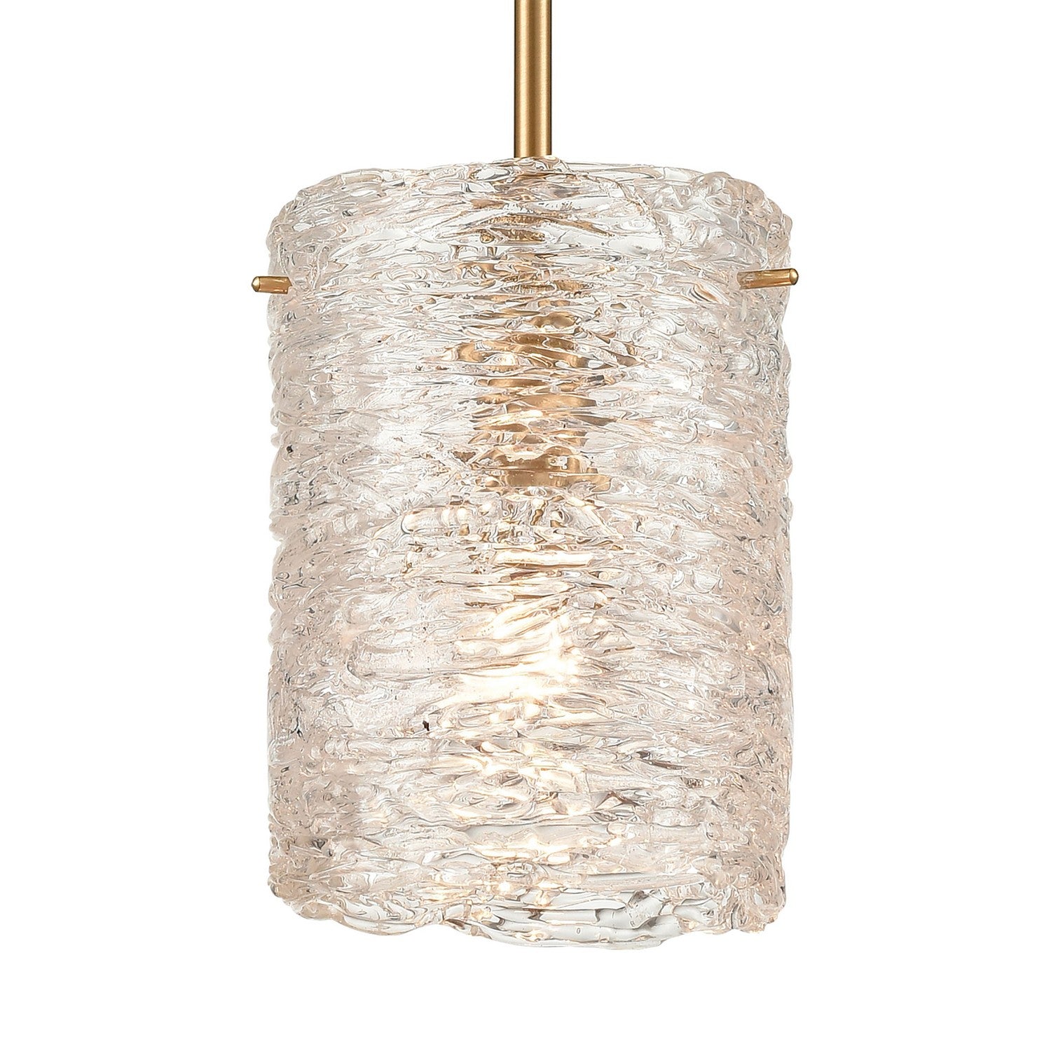 ELK Home - 60194/1 - One Light Mini Pendant - Chiseled Ice - Satin Brass