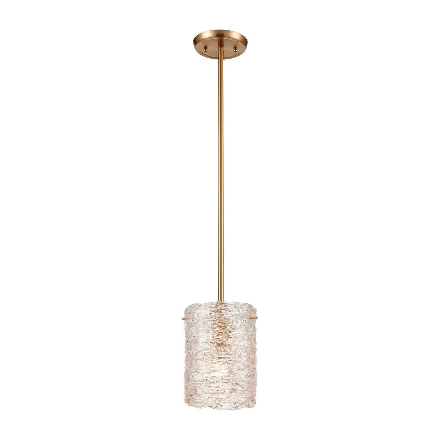 ELK Home - 60194/1 - One Light Mini Pendant - Chiseled Ice - Satin Brass