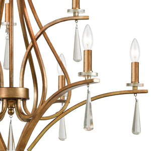 ELK Home - 75148/9 - Nine Light Chandelier - Katania - Antique Gold