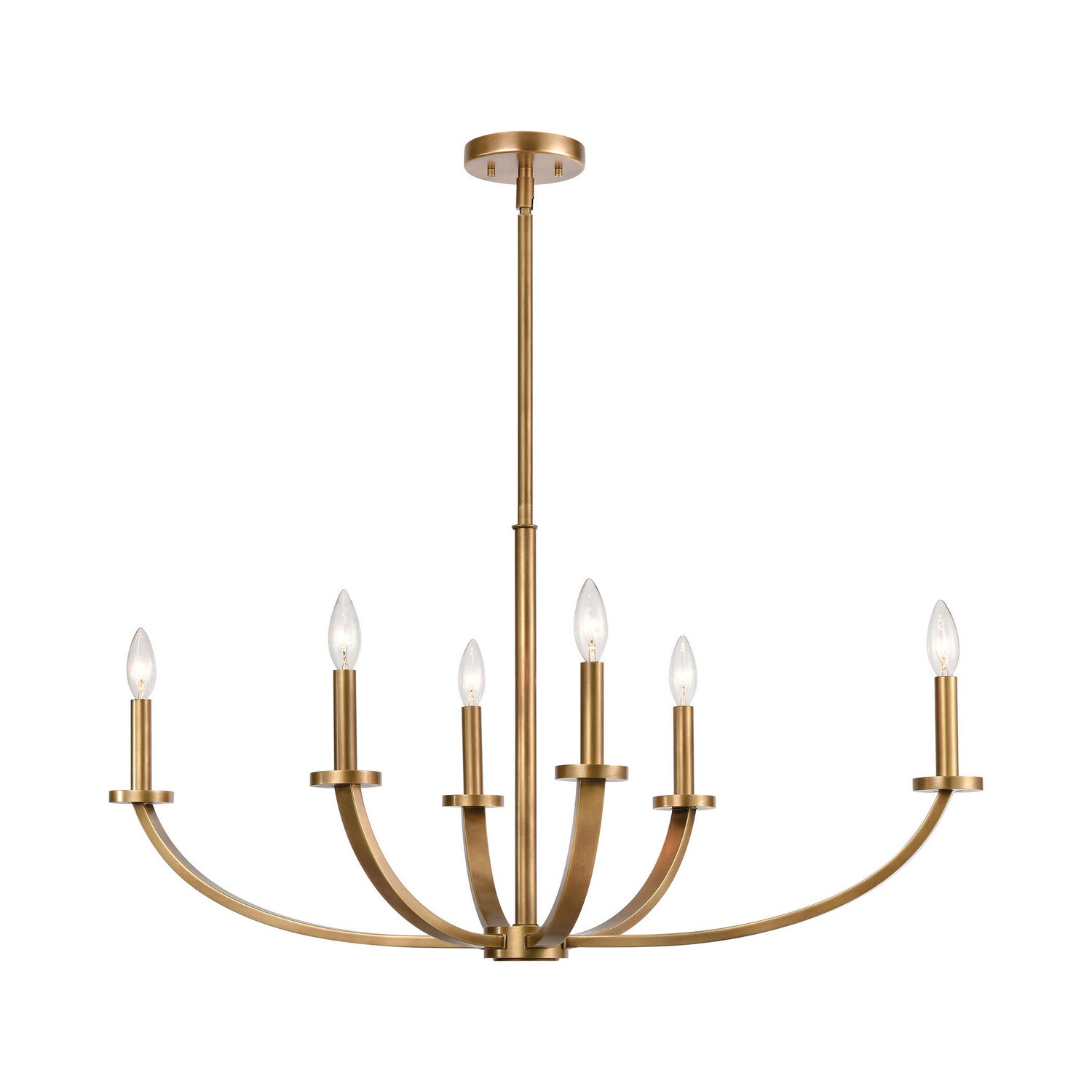 ELK Home - 89048/6 - Six Light Linear Chandelier - Erindale - Natural Brass