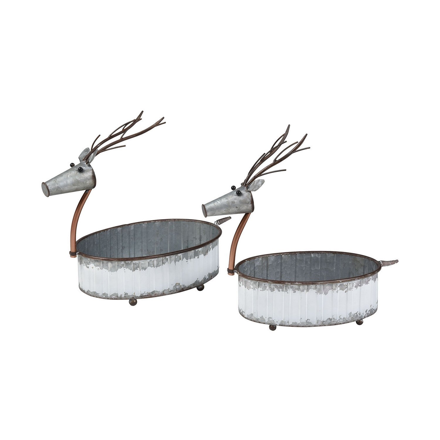 ELK Home - 201080 - Reindeer Pots (Set of 2) - White