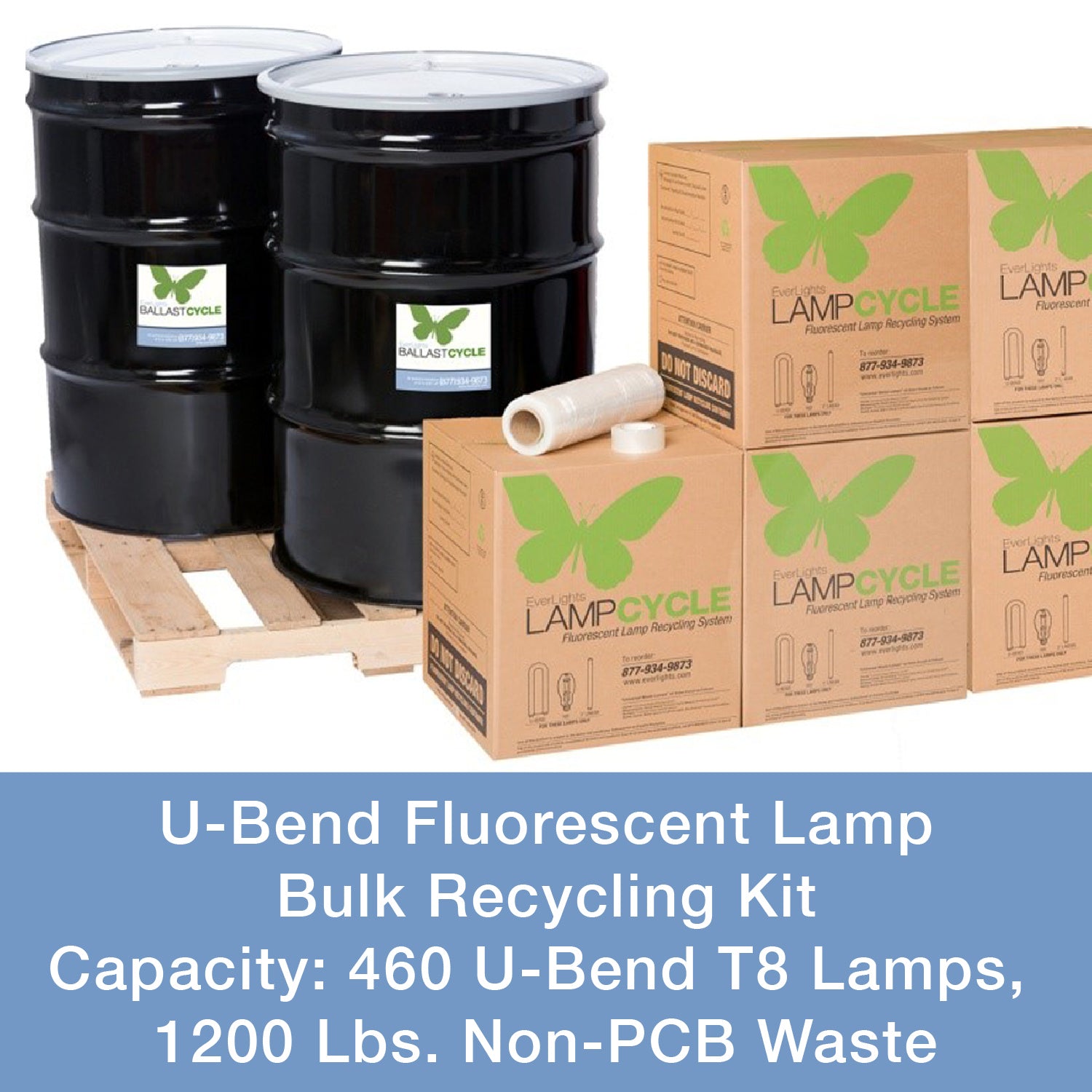 EverLights Recycling - 210403 - U-BEND FLUORESCENT LAMP BULK RECYCLING KIT