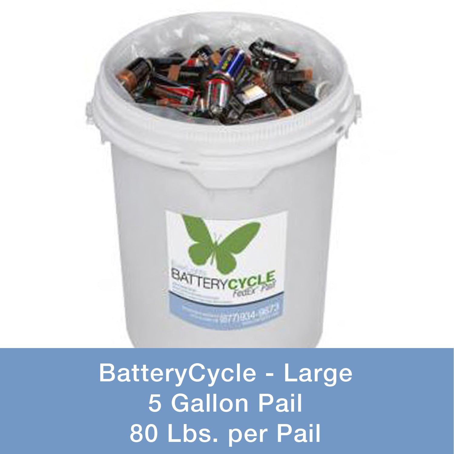 EverLights Recycling - 9002099 - BatteryCycle Large 5 Gallon Pail Mail-In Kit