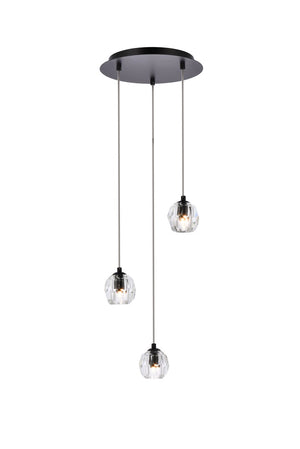 Elegant Lighting - 3505D12BK - LED Pendant - Eren - Black