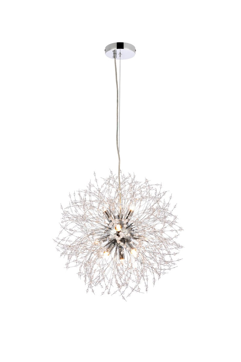 Elegant Lighting - 3507D18C - Nine Light Pendant - Solace - Chrome