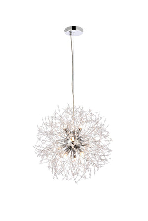 Elegant Lighting - 3507D18C - Nine Light Pendant - Solace - Chrome