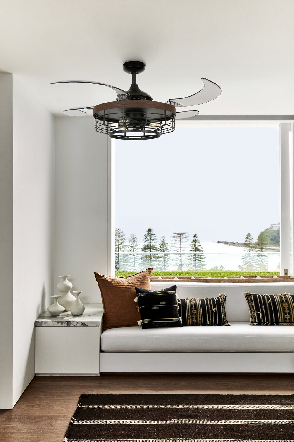 Beacon Lighting - 51106101 - 48``Ceiling Fan - Montclair - Black and Smoke