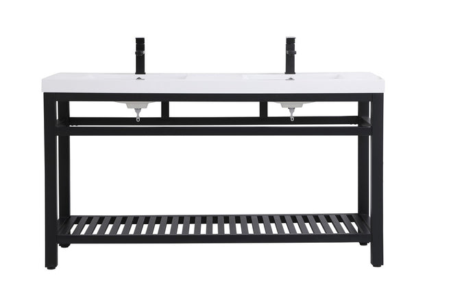 Elegant Lighting - VF14060DBK - Double Bathroom Vanity - Raya - black