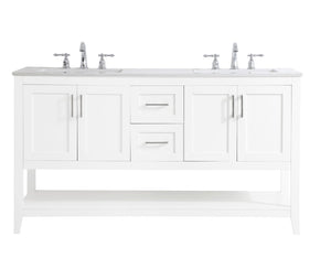 Elegant Lighting - VF16060DWH - Double Bathroom Vanity - aubrey - White