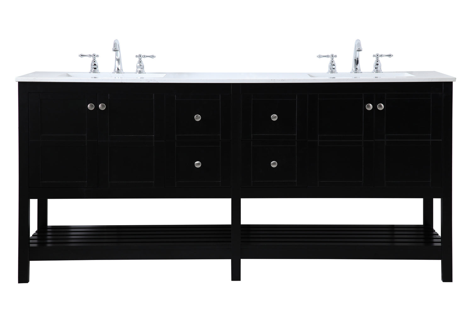 Elegant Lighting - VF16472DBK - Double Bathroom Vanity - Theo - Black