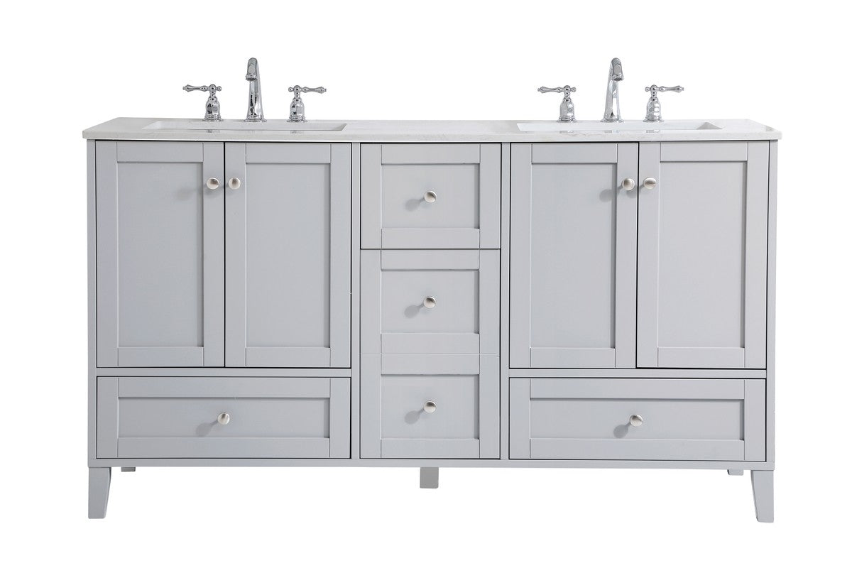 Elegant Lighting - VF18060DGR - Double Bathroom Vanity - sommerville - Grey