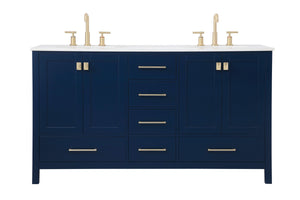 Elegant Lighting - VF18860DBL - Double Bathroom Vanity - Irene - Blue