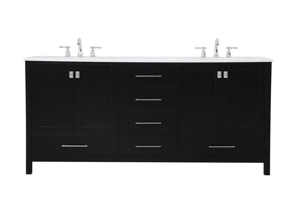 Elegant Lighting - VF18872DBK - Double Bathroom Vanity - Irene - Black