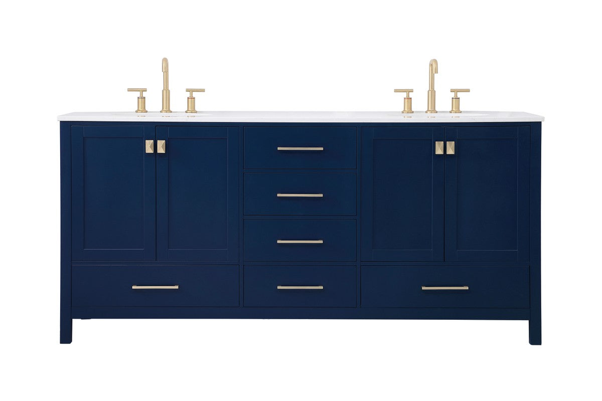 Elegant Lighting - VF18872DBL - Double Bathroom Vanity - Irene - Blue