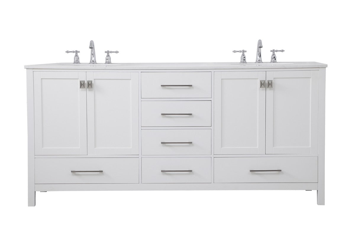 Elegant Lighting - VF18872DWH - Double Bathroom Vanity - Irene - White