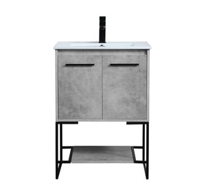 Elegant Lighting - VF42024CG - Single Bathroom Vanity - Gerard - Concrete Grey