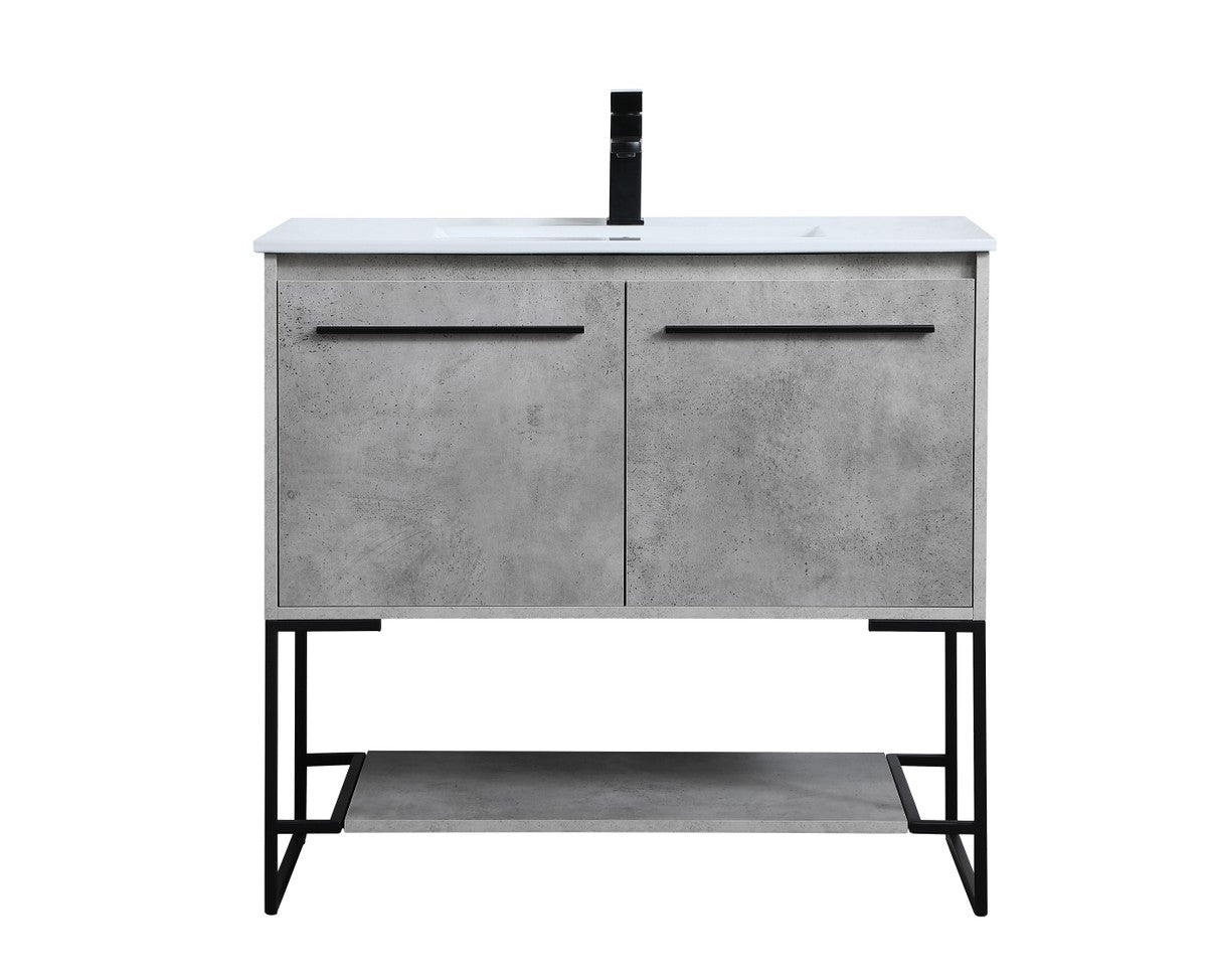 Elegant Lighting - VF42036CG - Single Bathroom Vanity - Gerard - Concrete Grey