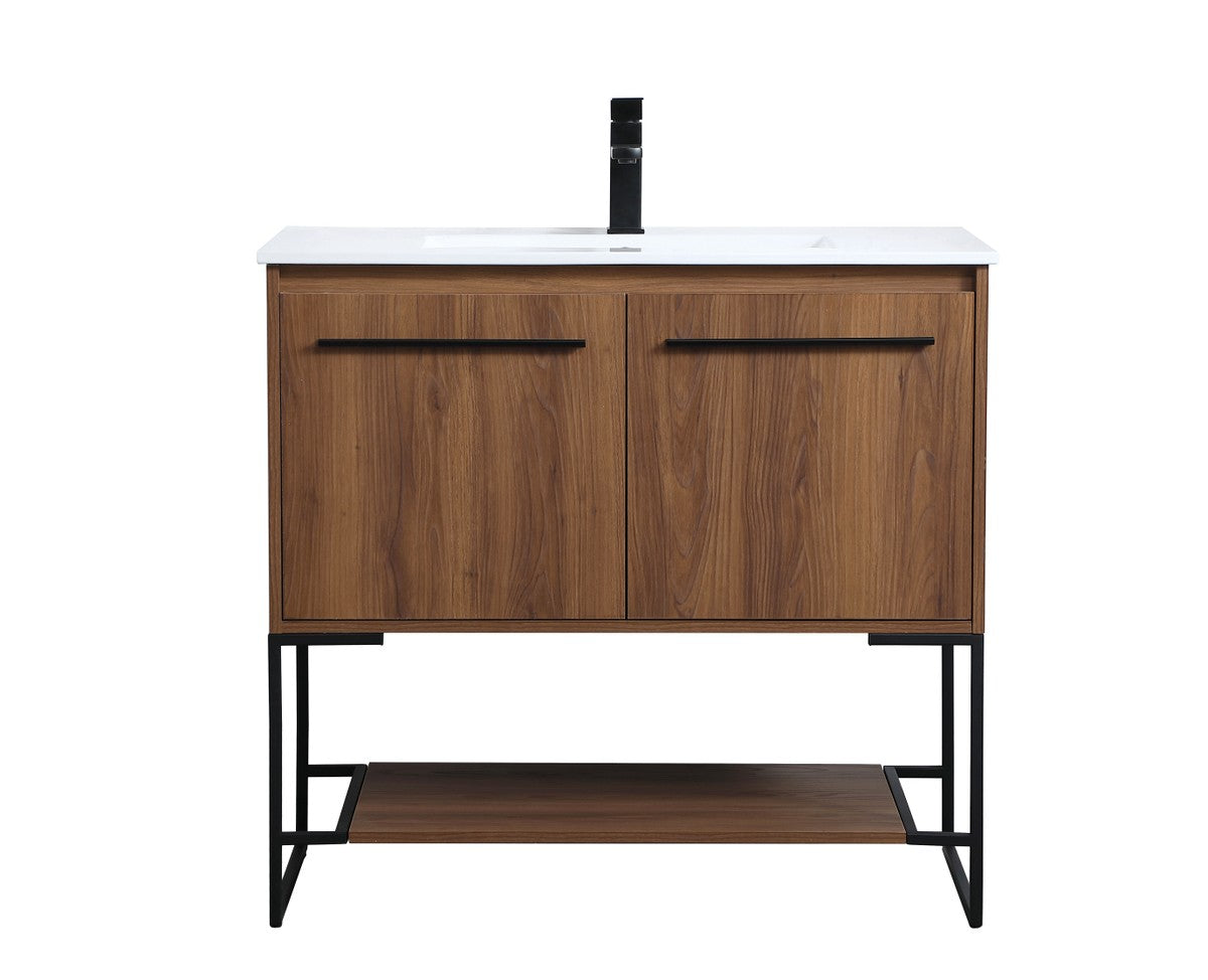 Elegant Lighting - VF42036WB - Single Bathroom Vanity - Gerard - Walnut Brown