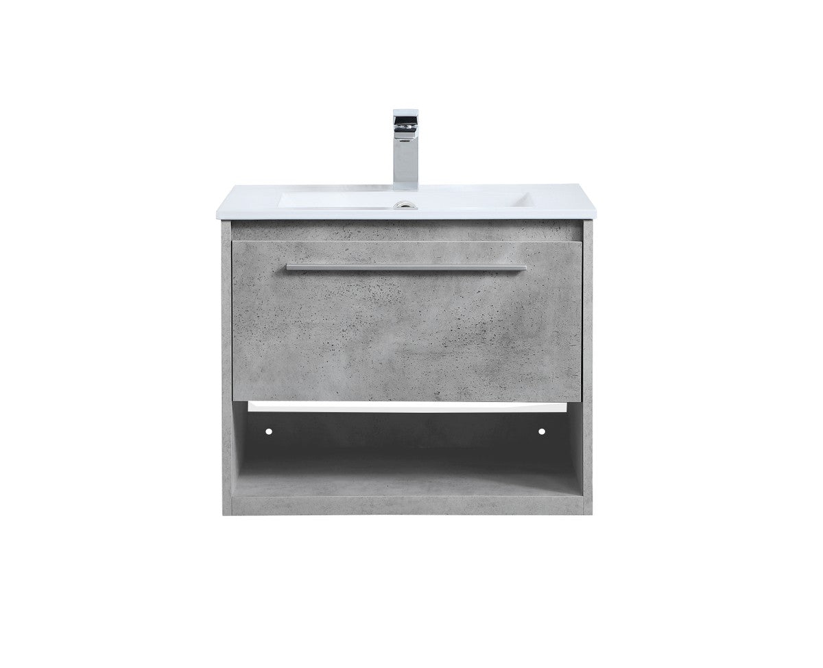 Elegant Lighting - VF43024CG - Single Bathroom Floating Vanity - Kasper - Concrete Grey