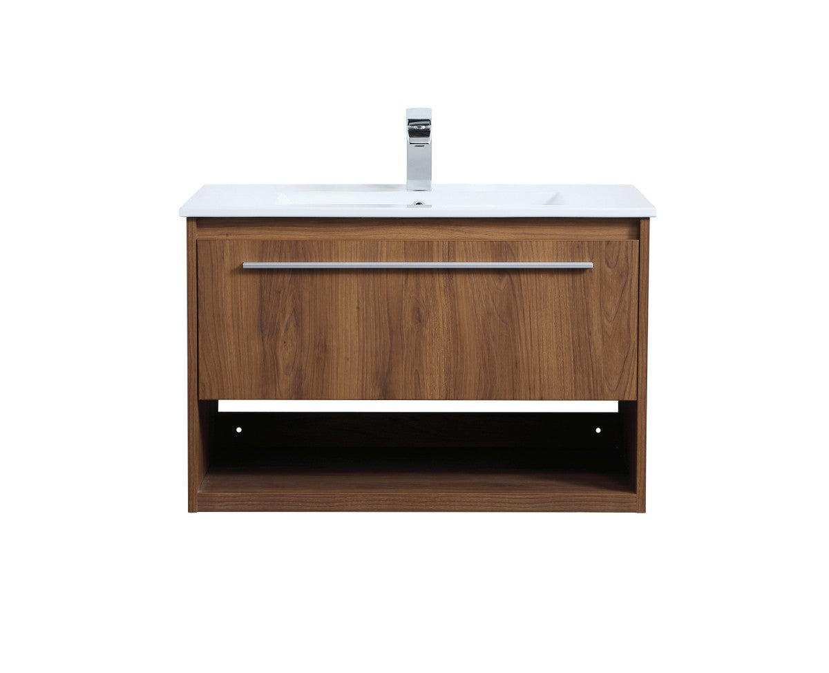 Elegant Lighting - VF43030WB - Single Bathroom Floating Vanity - Kasper - Walnut Brown