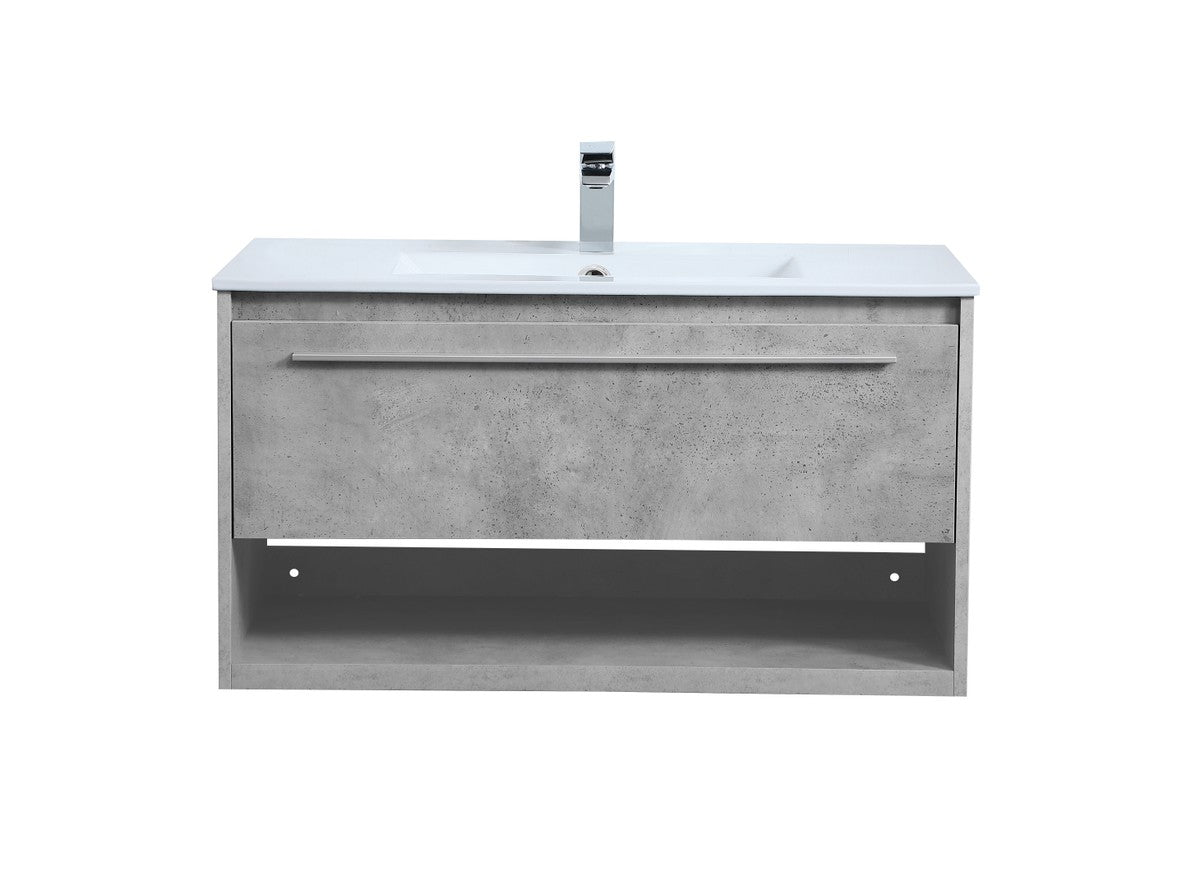 Elegant Lighting - VF43036CG - Single Bathroom Floating Vanity - Kasper - Concrete Grey