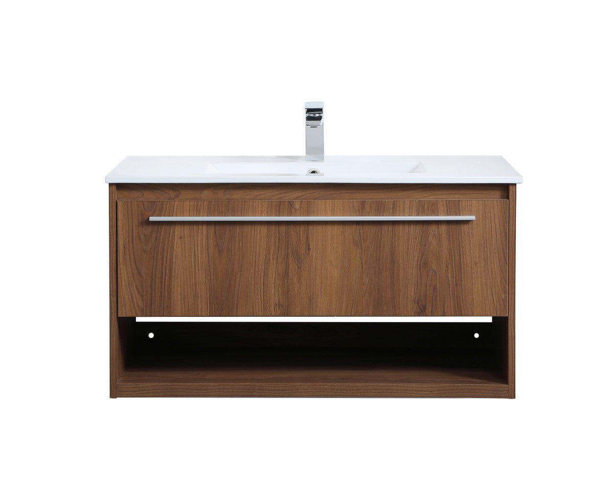 Elegant Lighting - VF43036WB - Single Bathroom Floating Vanity - Kasper - Walnut Brown