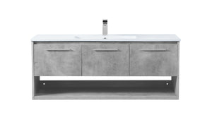 Elegant Lighting - VF43048CG - Single Bathroom Floating Vanity - Kasper - Concrete Grey