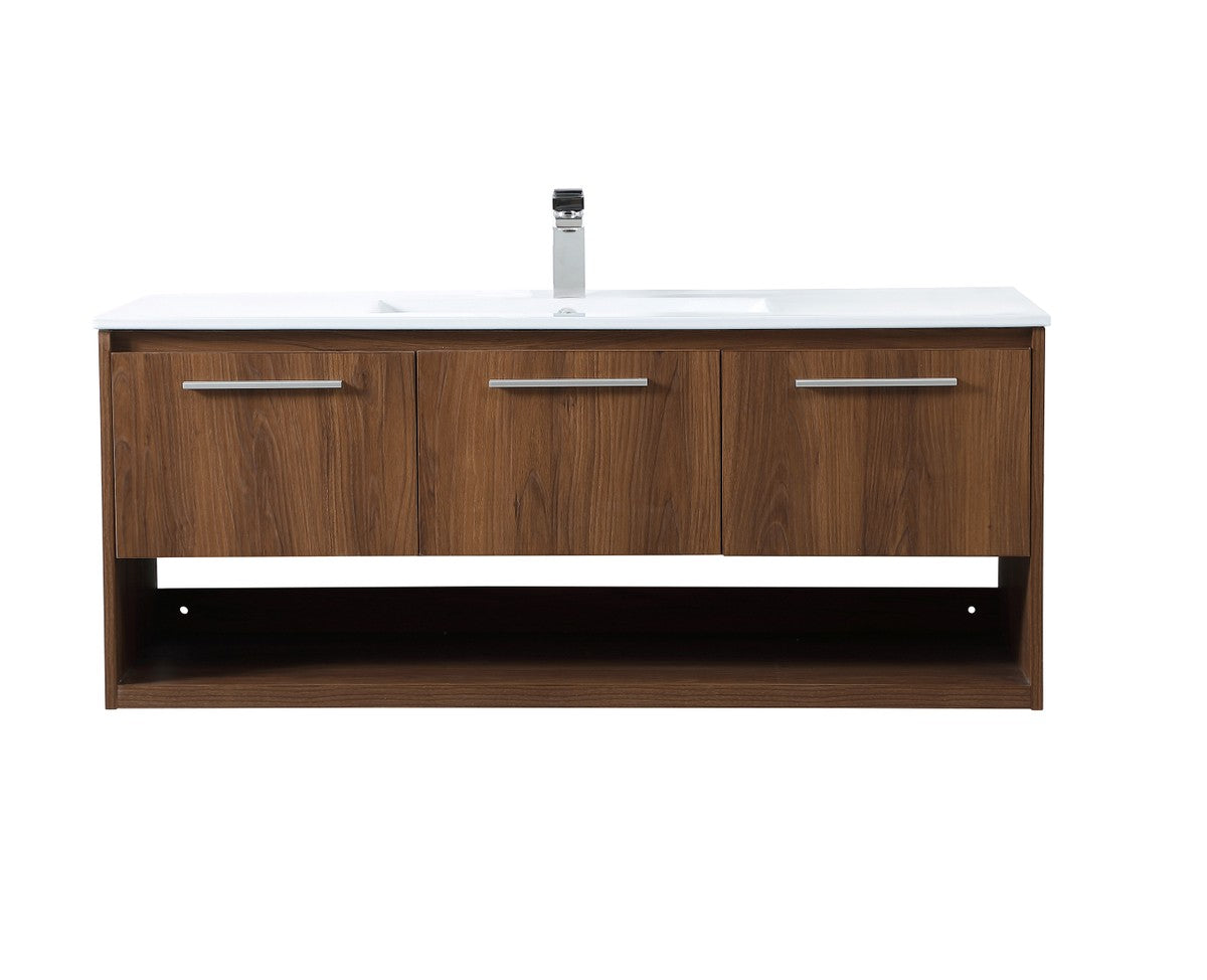 Elegant Lighting - VF43048WB - Single Bathroom Floating Vanity - Kasper - Walnut Brown