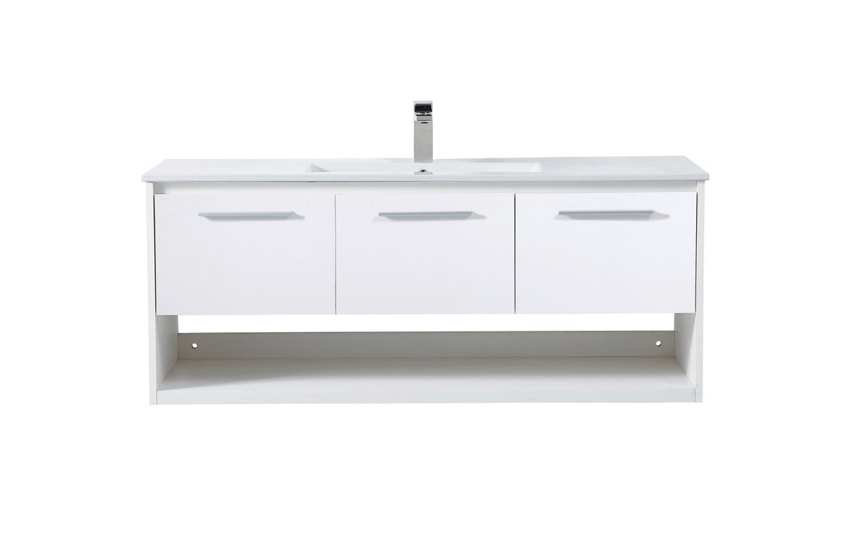 Elegant Lighting - VF43048WH - Single Bathroom Floating Vanity - Kasper - White