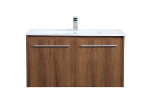 Elegant Lighting - VF44036WB - Single Bathroom Floating Vanity - Rasina - Walnut Brown