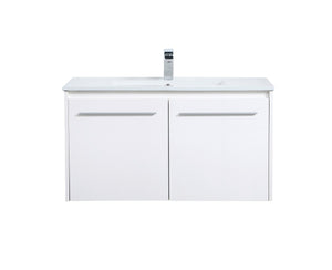 Elegant Lighting - VF44036WH - Single Bathroom Floating Vanity - Rasina - White