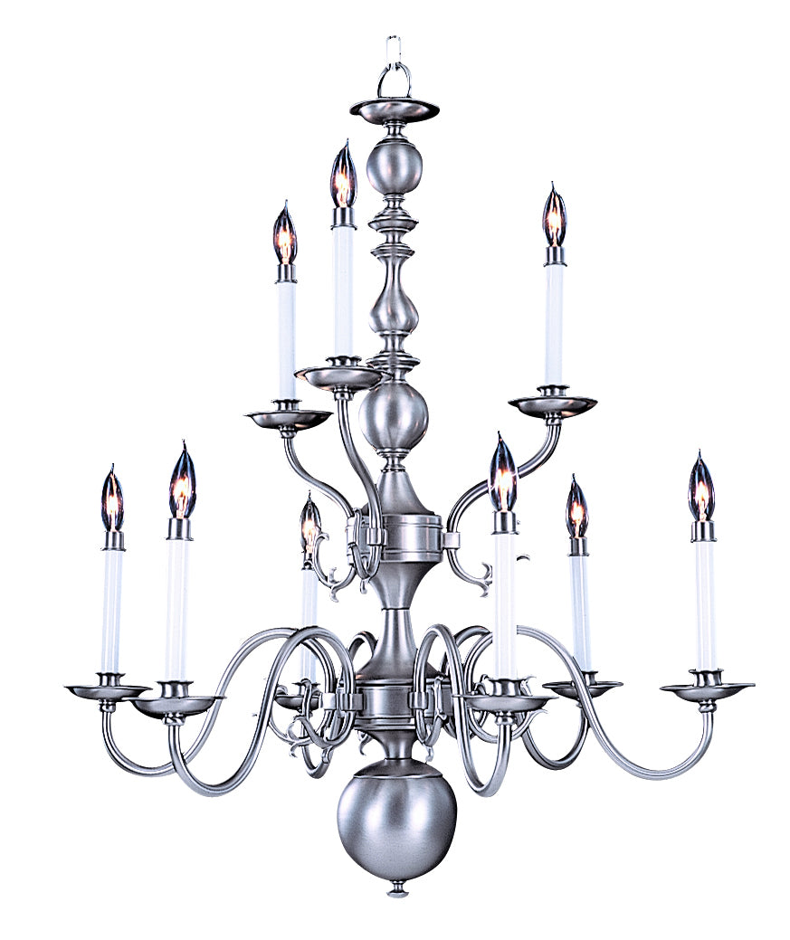 Framburg - 9129 SP - Nine Light Chandelier - Jamestown - Satin Pewter