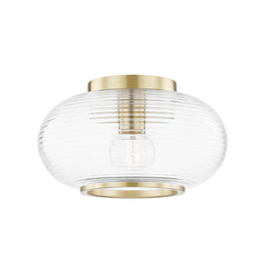 Mitzi - H418501-AGB - One Light Flush Mount - Maggie - Aged Brass