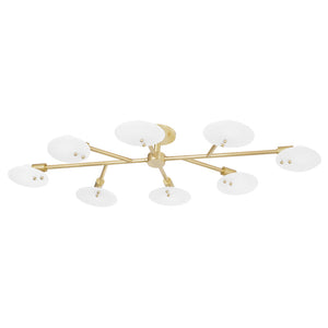 Mitzi - H428608-AGB - Eight Light Semi Flush Mount - Giselle - Aged Brass