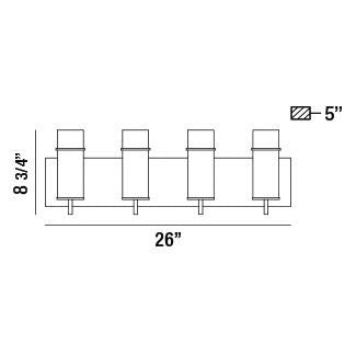 Eurofase - 34135-039 - Four Light Bathbar - Pista - Black