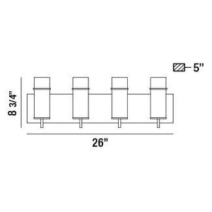 Eurofase - 34135-039 - Four Light Bathbar - Pista - Black